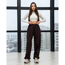 Фотография Штаны спортивные женские тёплые БЗ306 brown р.XS-L "AZNA" недорого оптом от прямого поставщика
