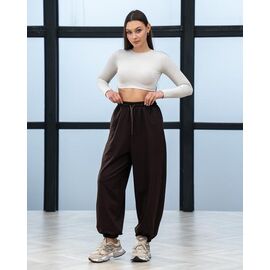 Фотография Штаны спортивные женские тёплые БЗ307 brown р.XS-L "AZNA" недорого оптом от прямого поставщика