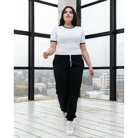 Фотография Штаны спортивные женские тёплые БЗ54 black р.XL-4XL "AZNA" недорого оптом от прямого поставщика