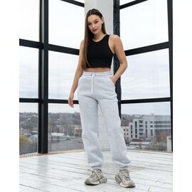 Фотография Штаны спортивные женские тёплые БЗ88 l.grey р.S-XL "AZNA" недорого оптом от прямого поставщика