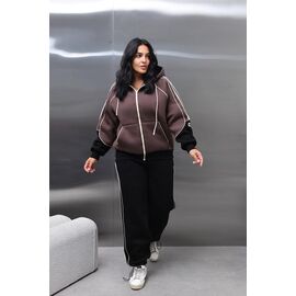 Костюм спортивний жіночий ДЗ204 chocolate р.XL-4XL "AZNA" недорого оптом від прямого постачальника