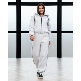 Костюм спортивний жіночий ДЗ205 l.grey-black р.XS-L "AZNA" недорого оптом від прямого постачальника