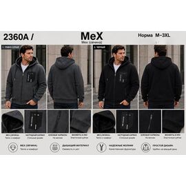 Кофта спортивна чоловіча 2360A grey р.M-3XL "Hoan" недорого оптом від прямого постачальника
