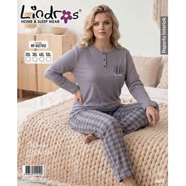 Піжама жіноча 02702 grey р.2XL-5XL "DONELLA" недорого оптом від прямого постачальника