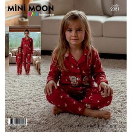 Фотография Пижама детская тёплая на девочку 2081 red р.5-14 "Disneyopt kids" недорого оптом от прямого поставщика