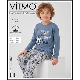 Фотография Пижама детская на мальчика 35695 l.blue р.8-10 "Disneyopt kids" недорого оптом от прямого поставщика
