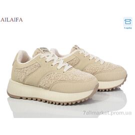 Фотография Кроссовки женские модные Весна/осень LM01 beige (8 пар р.36-41) "Ailaifa" недорого оптом от прямого поставщика