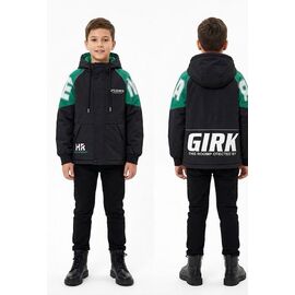 Фотография Куртка детская демисезонная на мальчика 4798 black-green р.6-12 "MALIBU" недорого оптом от прямого поставщика