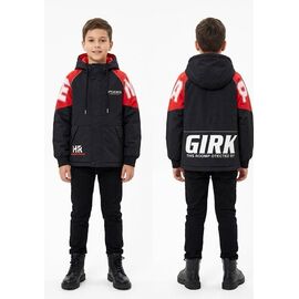 Фотография Куртка детская демисезонная на мальчика 4798 black-red р.6-12 "MALIBU" недорого оптом от прямого поставщика
