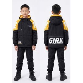 Фотография Куртка детская демисезонная на мальчика 4798 black-yellow р.6-12 "MALIBU" недорого оптом от прямого поставщика