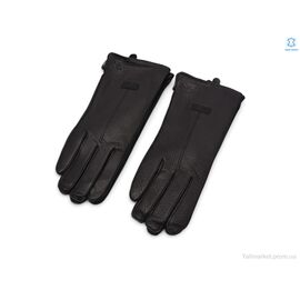 Рукавички жіночі Зима F3 black шкіра олень махра (12 шт. р.сітка6,5-8,5) "KUINH" недорого оптом від прямого постачальника