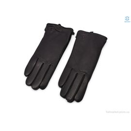 Рукавички жіночі Зима F5 black шкіра олень махра (12 шт. р.сітка6,5-8,5) "KUINH" недорого оптом від прямого постачальника