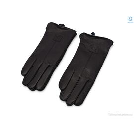 Рукавички жіночі Зима F6 black шкіра олень махра (12 шт. р.сітка6,5-8,5) "KUINH" недорого оптом від прямого постачальника