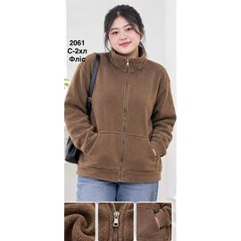 Кофта жіноча тепла 2061 brown р.46-54 "WELL" недорого оптом від прямого постачальника