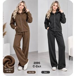 Костюм спортивний жіночий теплий 2095 brown р.S-3XL "WELL" недорого оптом від прямого постачальника
