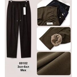 Фотография Штаны спортивные женские тёплые 69102 brown р.3XL-6XL "WELL" недорого оптом от прямого поставщика