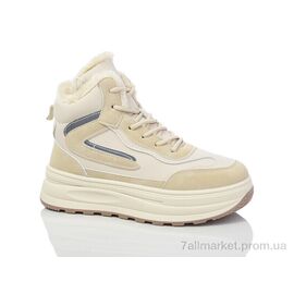 Фотография Кроссовки женские модные зима YB064 beige (8 пар р.36-41) "YiYi" недорого оптом от прямого поставщика