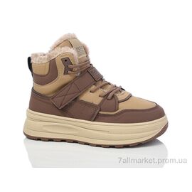 Фотография Кроссовки женские модные зима YB066 brown (8 пар р.36-41) "YiYi" недорого оптом от прямого поставщика