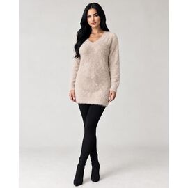 Фотография Свитер женский 25418 beige р.48-56 "Elena&Vika" недорого оптом от прямого поставщика