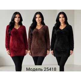 Фотография Свитер женский 25418 brown р.48-56 "Elena&Vika" недорого оптом от прямого поставщика
