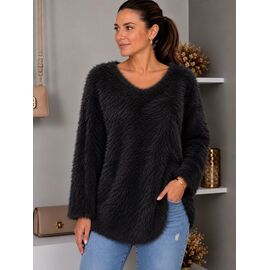Фотография Свитер женский 26412 black р.48-56 "Elena&Vika" недорого оптом от прямого поставщика