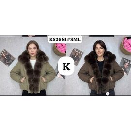 Куртка жіноча зимова K2681 green р.S-L "FLORA" недорого оптом від прямого постачальника