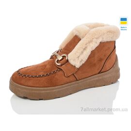 Черевики жіночі стильні Зима М15-25 рудий (6 пар р.37-41) "Крок" недорого оптом від прямого постачальника