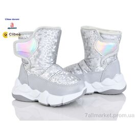 Дутики дитячі утеплені Зима D03 silver (6 пар р.22-27) "Clibee-Doremi" недорого оптом від прямого постачальника