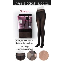Колготи жіночі теплі A966 black мех/капрон р.L-3XL "Алия" недорого оптом від прямого постачальника