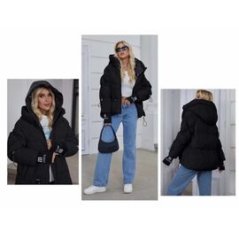 Куртка жіноча зимова 0461 black р.42-50 "DKNSEL" недорого оптом від прямого постачальника