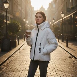 Куртка жіноча зимова 057 white р.42-50 "DKNSEL" недорого оптом від прямого постачальника