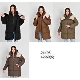 Куртка жіноча зимова 24498 black р.42-50 "DKNSEL" недорого оптом від прямого постачальника