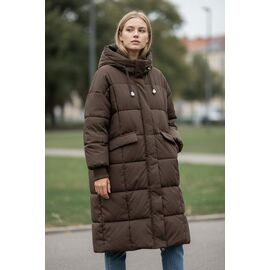Куртка жіноча зимова 2556 brown р.42-50 "DKNSEL" недорого оптом від прямого постачальника