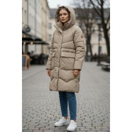 Куртка жіноча зимова 76705 beige р.46-56 "DKNSEL" недорого оптом від прямого постачальника