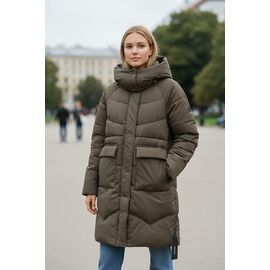 Куртка жіноча зимова 76705 khaki р.46-56 "DKNSEL" недорого оптом від прямого постачальника