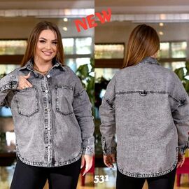 Сорочка жіноча 531 grey р.2XL-7XL "Beki" недорого оптом від прямого постачальника