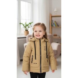 Фотография Куртка детская демисезонная на девочку 109BD beige р.92-116 "Delfinka" недорого оптом от прямого поставщика