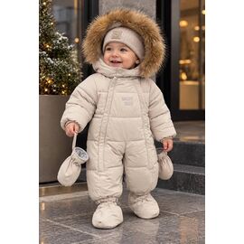 Фотография Комбинезон детский тёплый на девочку 156 beige р.68-92 "Delfinka" недорого оптом от прямого поставщика