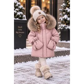 Фотография Курка детская зимняя на девочку 1871 pink р.86-110 "Delfinka" недорого оптом от прямого поставщика