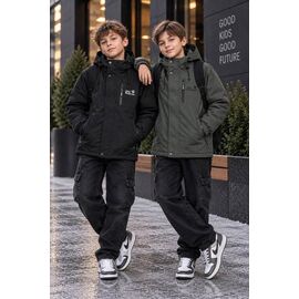 Фотография Куртка детская демисезонная на мальчика 26918 khaki р.146-164 "Delfinka" недорого оптом от прямого поставщика