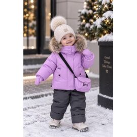 Фотография Курка детская зимняя на девочку 3212 lilac р.80-104 "Delfinka" недорого оптом от прямого поставщика