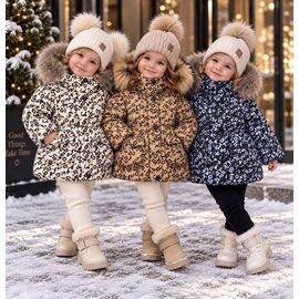 Фотография Курка детская зимняя на девочку 603 beige р.92-116 "Delfinka" недорого оптом от прямого поставщика
