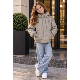 Фотография Куртка детская демисезонная на девочку 609 beige р.140-164 "Delfinka" недорого оптом от прямого поставщика