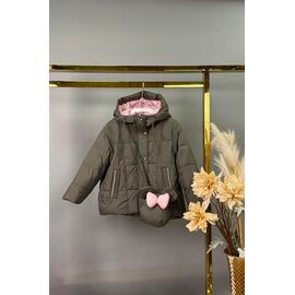 Фотография Куртка детская демисезонная на девочку 78129 khaki р.110-140 "Delfinka" недорого оптом от прямого поставщика