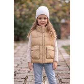 Фотография Жилетка детская на девочку 8131 beige р.98-122 "Delfinka" недорого оптом от прямого поставщика