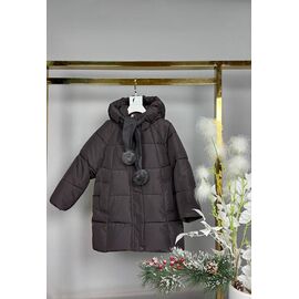 Фотография Курка детская зимняя на девочку 8807 black р.104-128 "Delfinka" недорого оптом от прямого поставщика