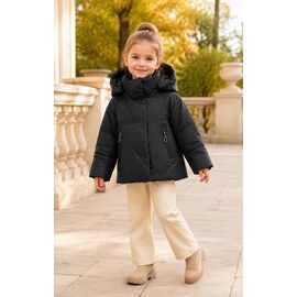 Фотография Куртка детская демисезонная на девочку B32 black р.104-128 "Delfinka" недорого оптом от прямого поставщика