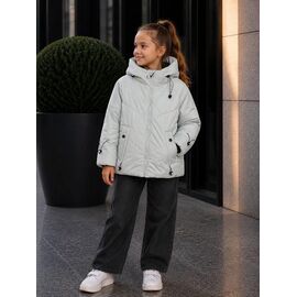 Фотография Куртка детская демисезонная на девочку W6660 l.grey р.122-146 "Delfinka" недорого оптом от прямого поставщика
