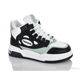 Фотография Кроссовки женские модные зима 177-35 white-black-green (8 пар р.36-41) "DINO ALBAT" недорого оптом от прямого поставщика