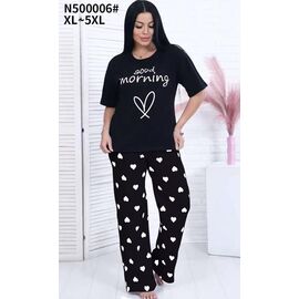 Фотография Пижама женская N500006 black р.XL-5XL "Anion" недорого оптом от прямого поставщика